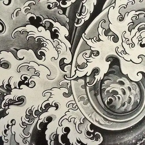 浪花纹身武汉纹身哪里好铁木针刺青水花纹身水浪纹身图案男生最流行