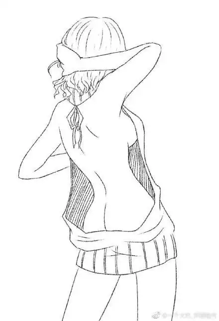 裸体背影简笔画女生的背影简笔画怎么画素描人体简笔画简略的线条却勾