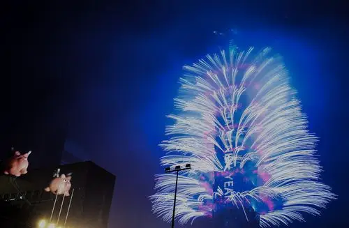 2018年12月31日晚,台北101大楼举办跨年焰火秀,喜迎2019年.