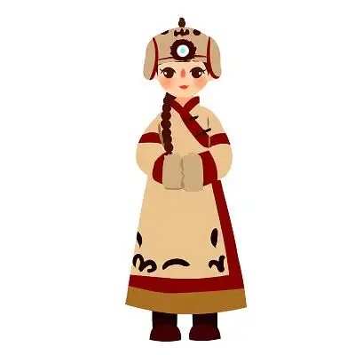 达斡尔族民族服饰卡通人物少数民族服装png素材卡通少数民族人数