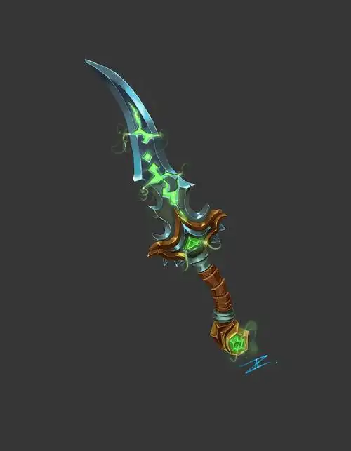 举报收藏分享临摹作品插画游戏原画匕首刀游戏装备武器卡通宝宝阿正正