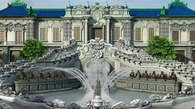 海晏堂,方壶胜境,月地云居,汇芳书院的复原图08 数字圆明园从1999年