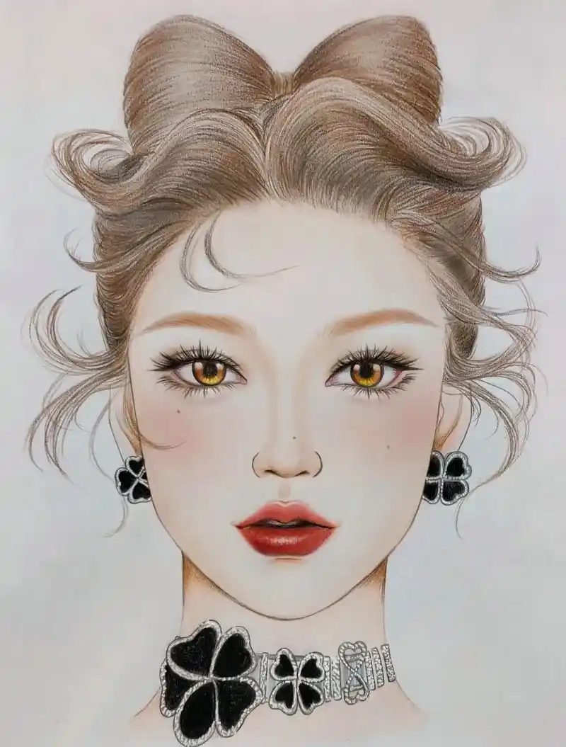 美人图|素描彩绘美妆图.#彩妆培训 #妆面记录 #零基础学化 - 抖音