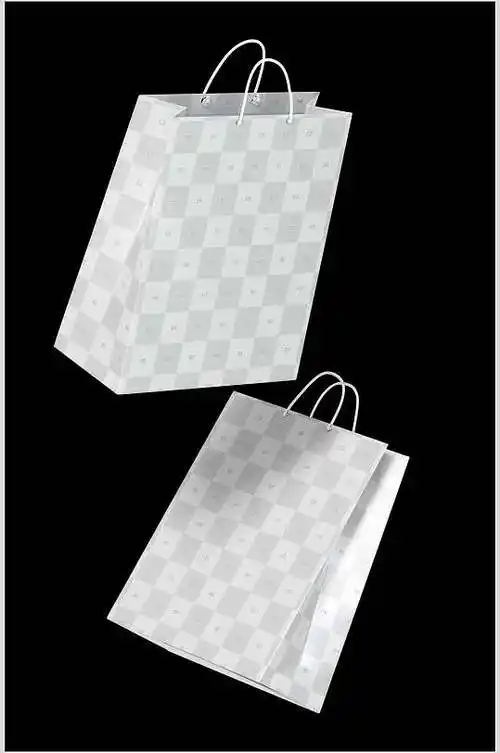 纸袋简约手提袋包装贴图样机