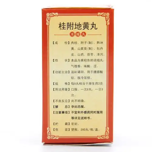 愈消 桂附地黄丸 380丸 腰膝酸软 肾阳虚肾阳不足尿频男女补肾药