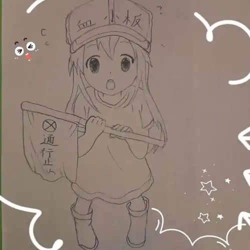 工作细胞血小板临摹绘画