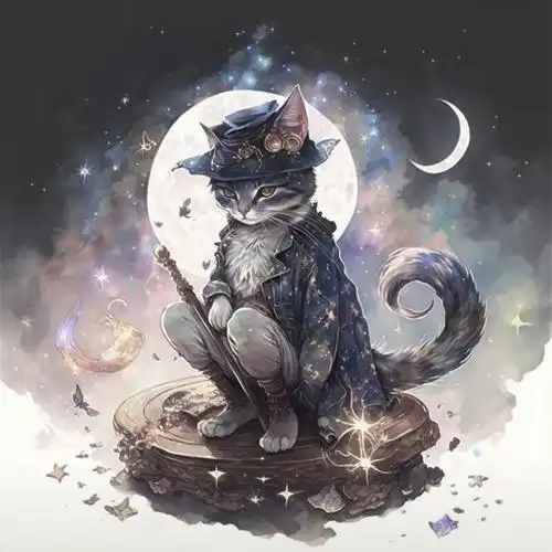 超酷魔法猫头像图片大全 高清拿着魔法棒的猫咪头像_动漫头像_头像屋