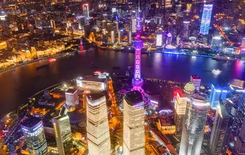 上海,市中心,高楼大厦,灯光,夜晚 - 翠羽黄衫 - 图虫