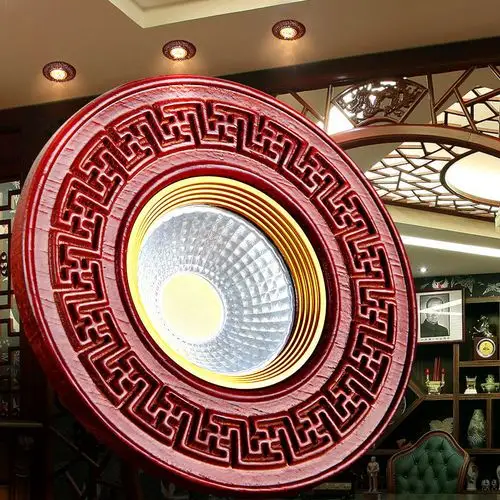 厂家直销led中式筒灯射灯酒店茶楼走道客厅餐厅天花灯实木射灯