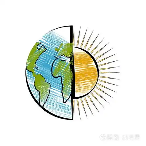 用太阳绘制半地球的素描