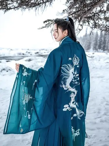 钟灵记外套春秋款男cp情侣衫汉大袖龙外套白龙吟汉服