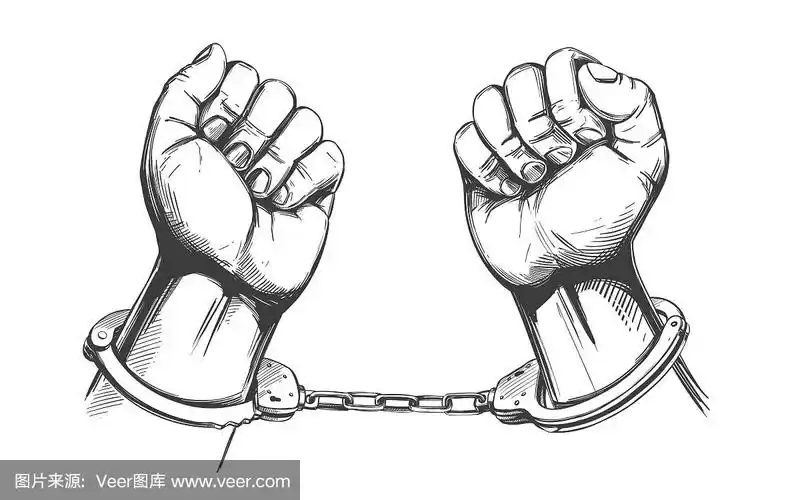 手铐手图标手绘
