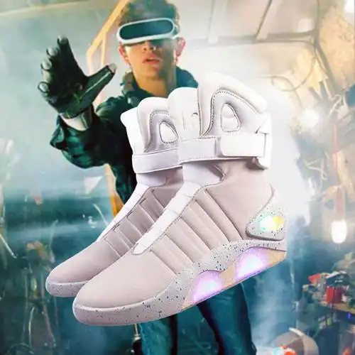 aj回到未来限量版非自动鞋带81万简版空军一号高帮鞋