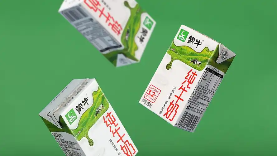 蒙牛纯牛奶包装设计