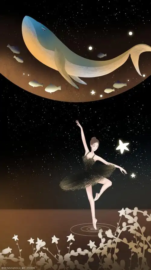 女孩跳舞黑色背景图