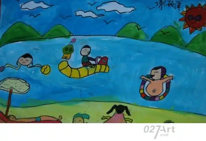 夏天是非常炎热的,所以小朋友最爱的地方就是游泳池啦,到了游泳池也不