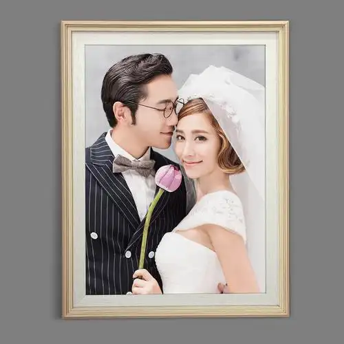 设计结婚照片放大定做烤瓷水晶相框挂墙制作婚纱照客厅卧室儿童照