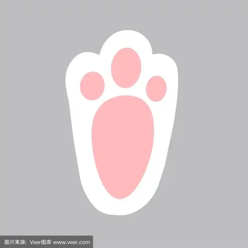 可爱的复活节兔子兔子脚插图