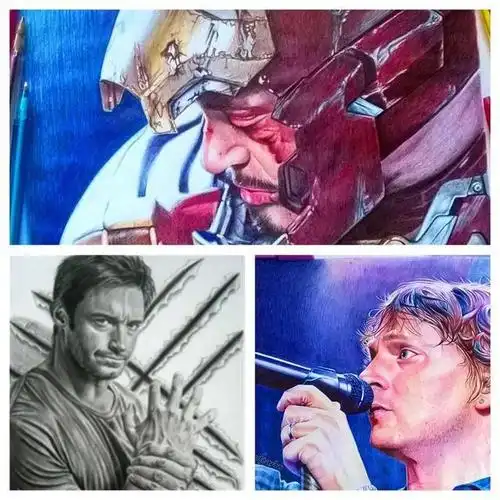 《托尼·史塔克》tony stark 这些作品是帕卡尼亚的圆珠笔画.