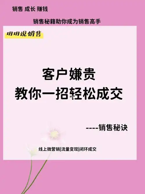 客户嫌贵教你一招成交60