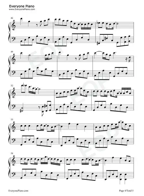 蔡健雅作品 被驯服的象钢琴简谱 - 曲谱歌词网