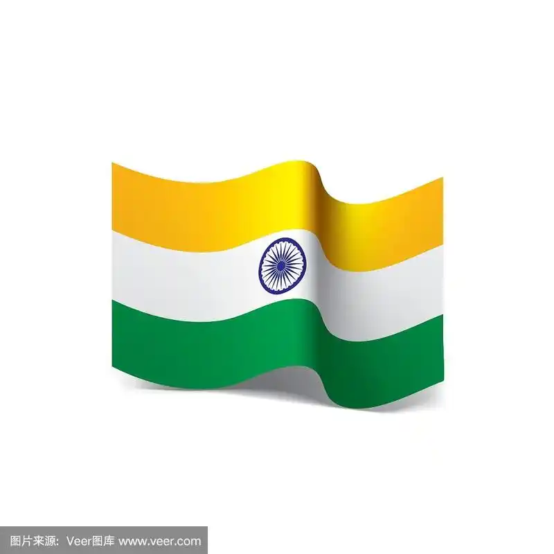 印度国旗,矢量图