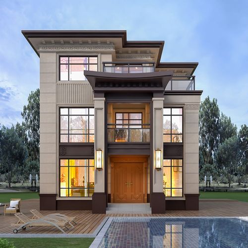 农村中国风自建房设计图纸新款楼房三层别墅新中式豪华设计