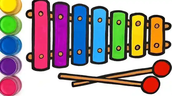 很简单的一个木琴简笔画,并涂上颜色,喜欢的赶紧带走吧-母婴亲子视频