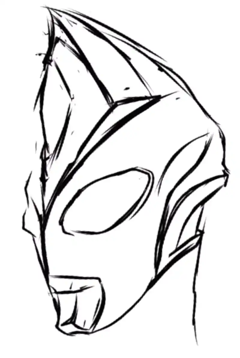 情报师手绘戴卡奥特曼形象图 嘴巴小了 头顶水晶放大 下半身不变