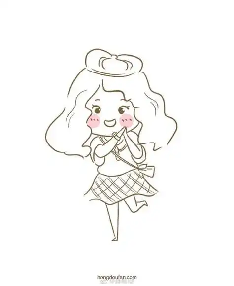 8张可爱的小女生手绘简笔画头像-红豆饭小学生简笔画大全