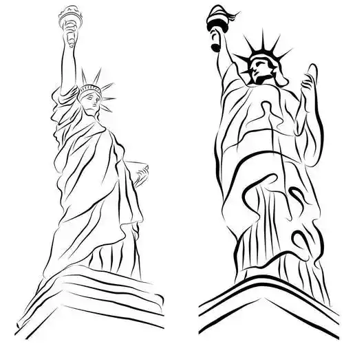 自由女神像简笔画 如何画自由女神像简笔画