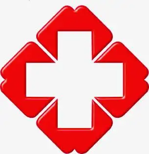 红色边框加号标签医院