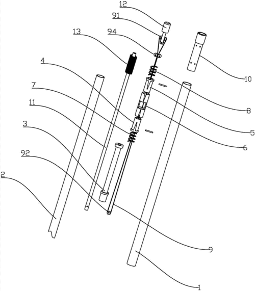 一种拉绳调节式登山杖的制作方法