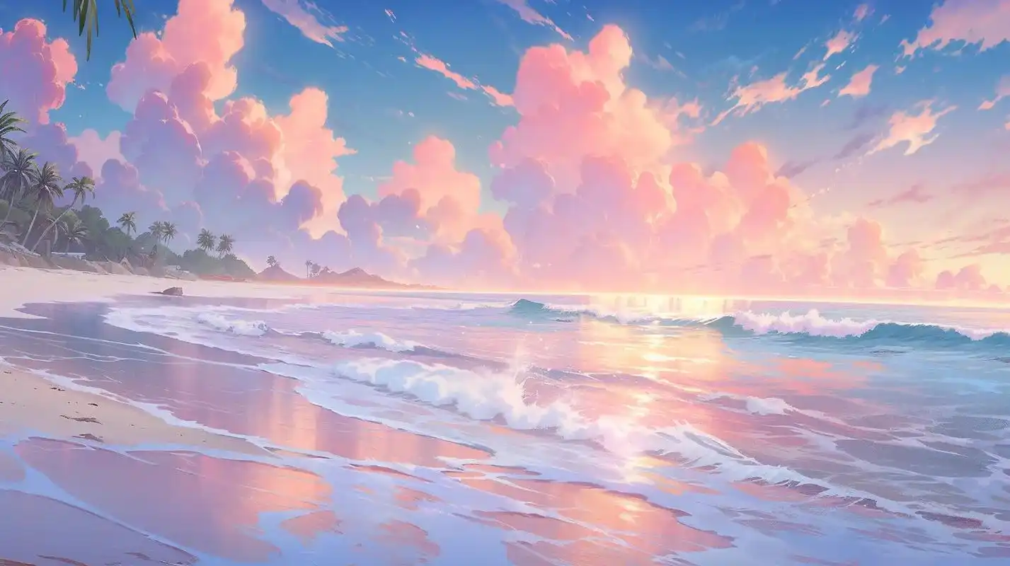 苹果手机壁纸卡通沙滩 - 抖音