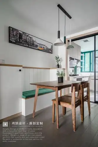 110㎡北欧混搭装修餐厅卡座设计_齐家网装修效果图