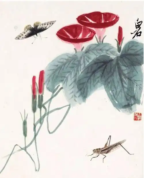 视觉盛宴:绘画大师齐白石笔下的——牵牛花