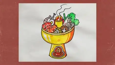 简笔画火锅