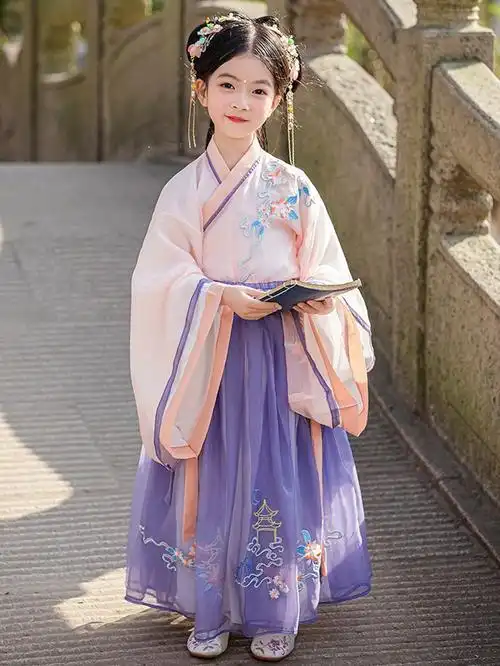 女童改良汉服中国国风儿童古装襦裙小女孩超仙汉服
