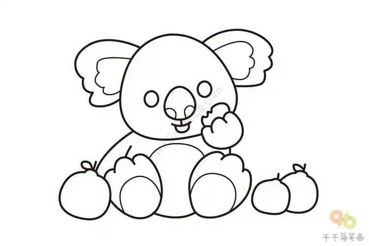 吃水果的考拉简笔画