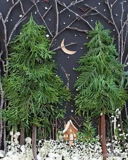 儿童手工树叶贴画,儿童手工树叶贴画图片 一等奖(树叶,树枝,花朵都