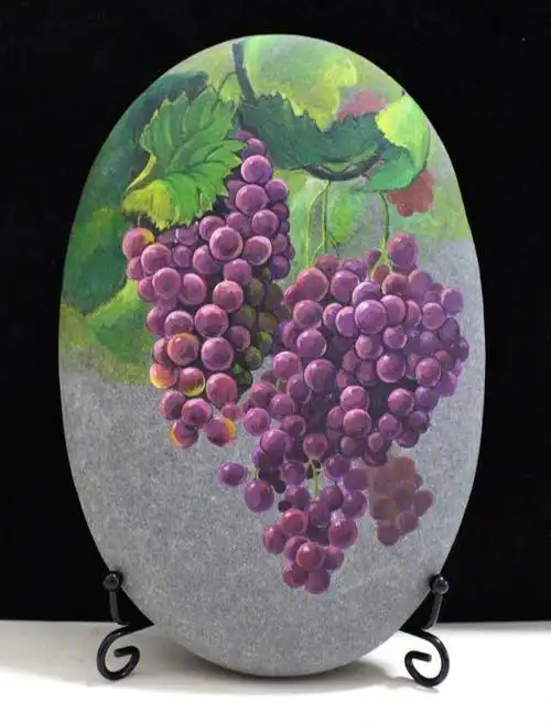 盛夏的果实硕果累累手绘水果石头画摆件