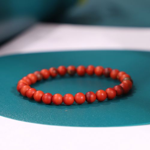 天然铁皮包浆料南红珠/圆珠单圈手串 带皮满肉质南红手链九口料