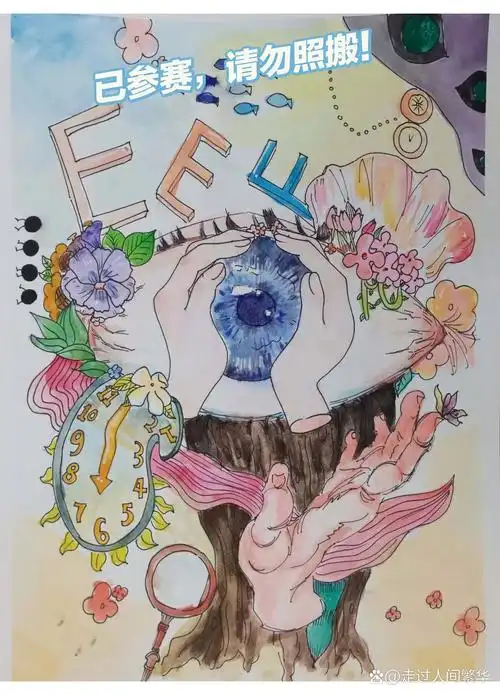 保护视力绘画作品