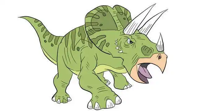 三角龙简笔画 三角龙简笔画幼儿 - 第 2 - 水彩迷