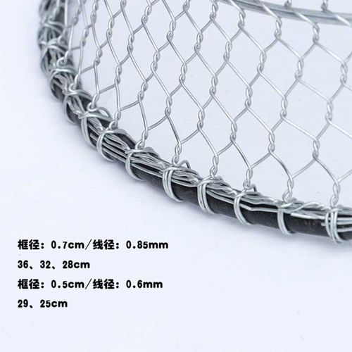 手工编织铁丝网大漏勺筛大孔食堂专用长柄特大号过滤网大笊篱