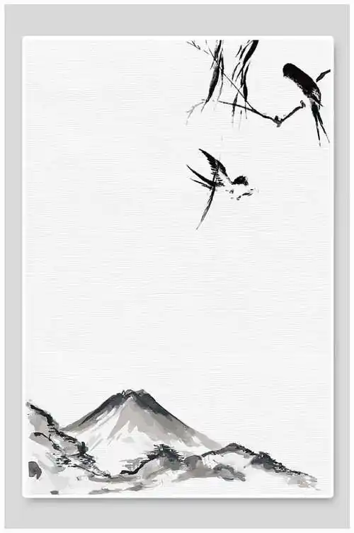 山水诗意东方美学中国风背景