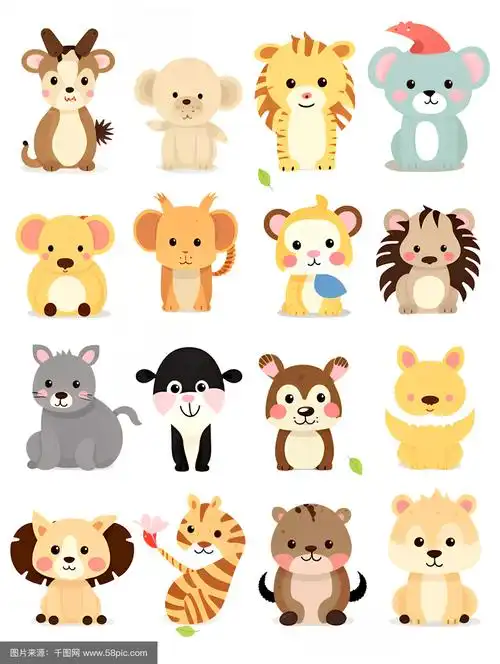 卡通小动物合集儿童插画
