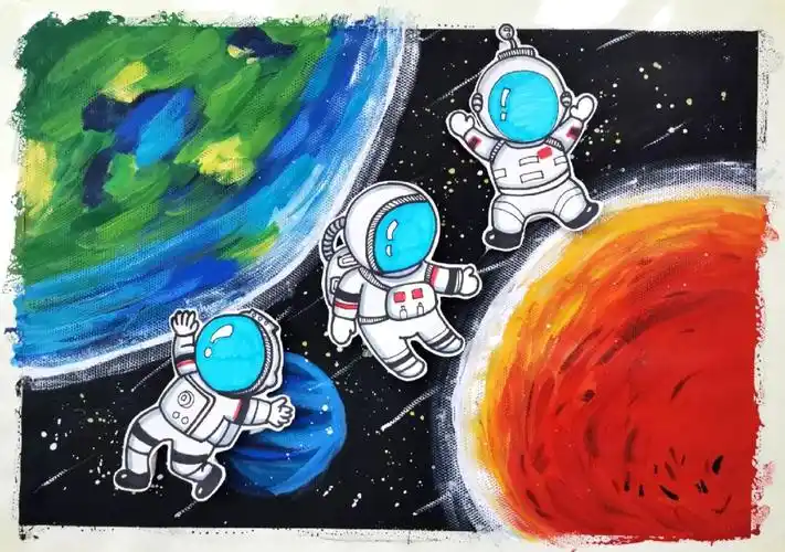 工具~水粉 马克笔 泡棉胶#创意儿童画  #独行月球  #儿童水粉画