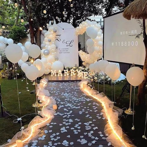 求婚室外布置场地现场套装道具网红户外惊喜表白仪式感kt背景板