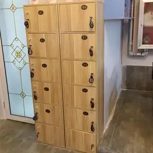 美发店美容院理发店寄存柜木质带锁存衣柜学生教室柜储物柜10人付款